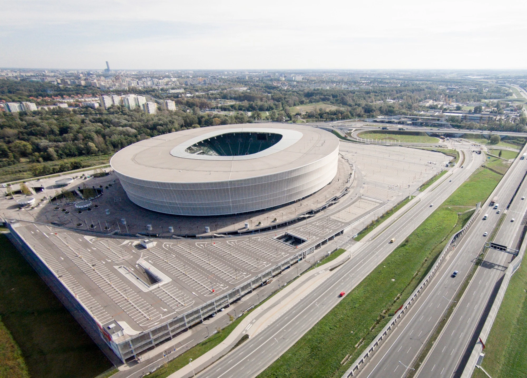 Wrocław City Stadium — aerial view
